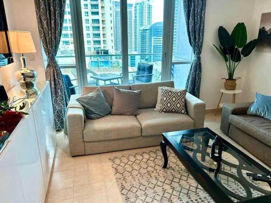 Marina View With Pool, Gym, Tennis Court, 5 Mins To Beach Dubai Exterior foto